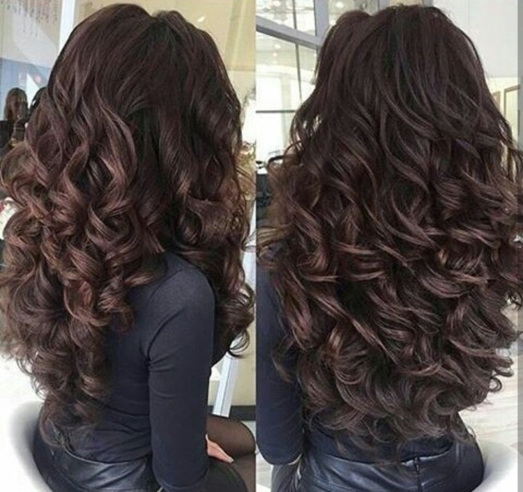 Каскад на длинные вьющиеся волосы