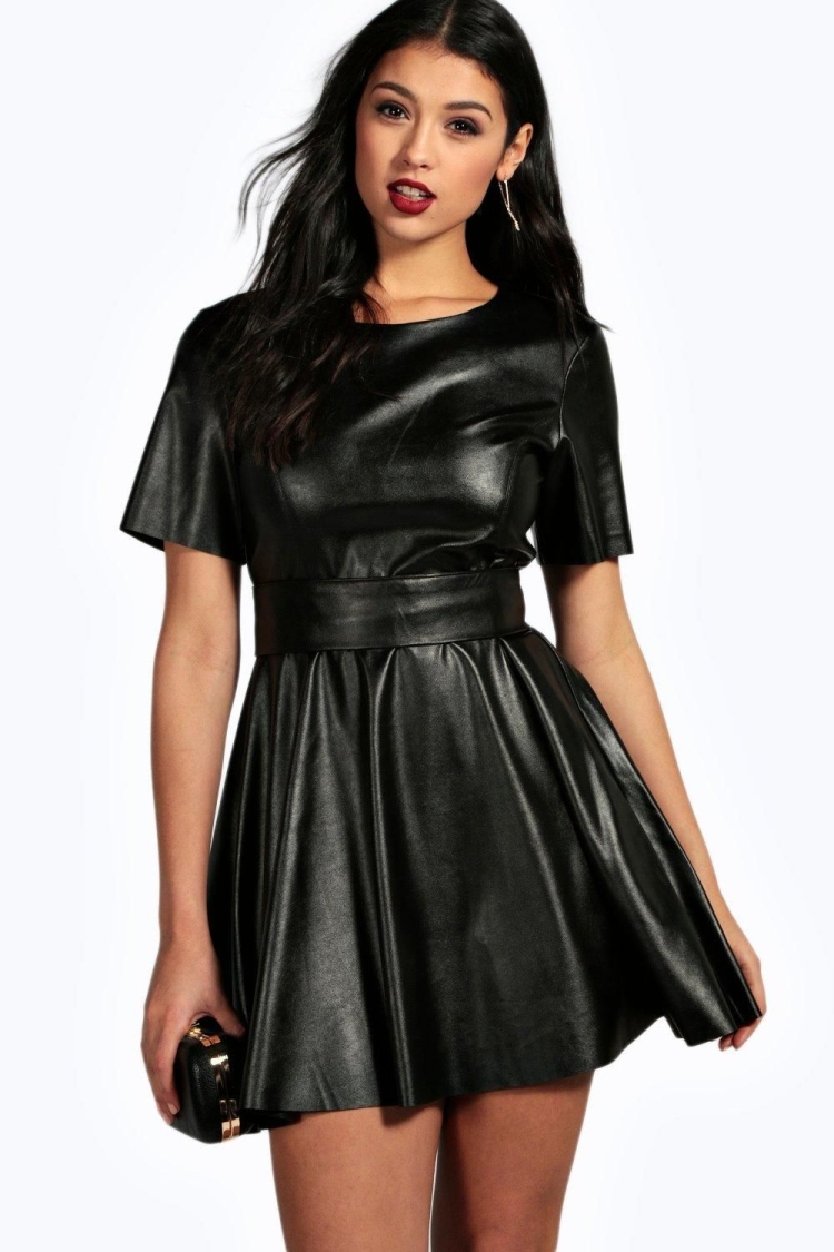 Платье из кожи стрейч