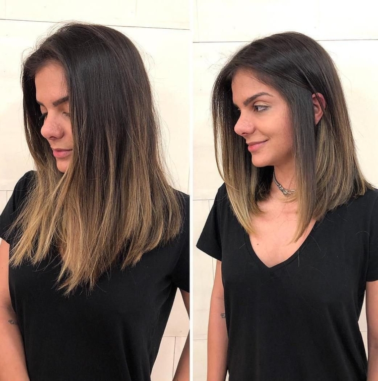До и после стрижки длинных волос