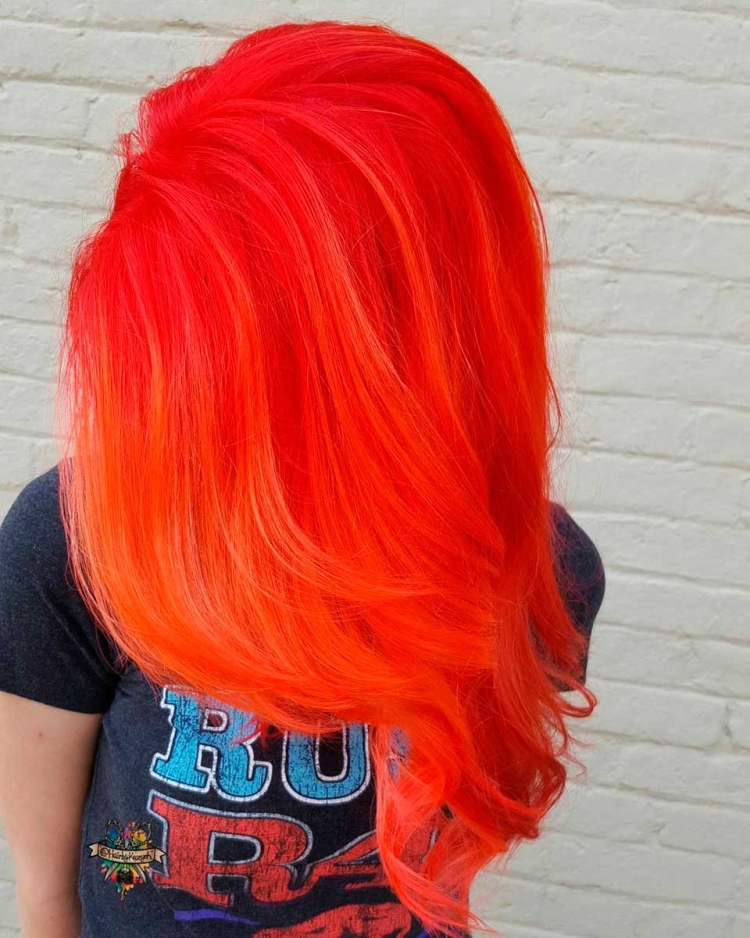 Желто розовые волосы