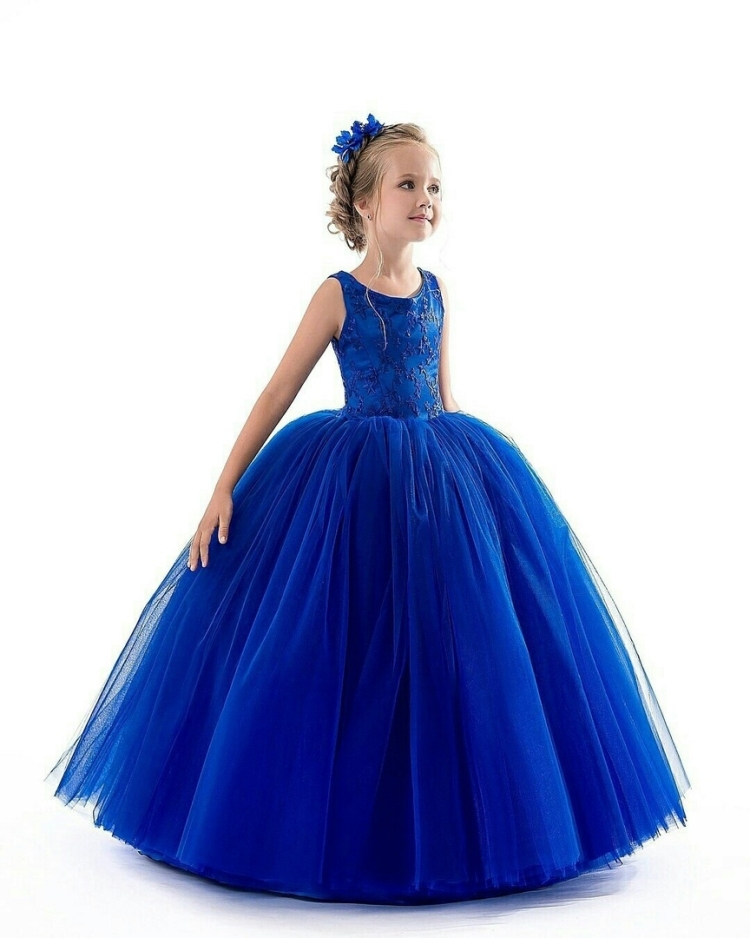 Синее платье для девочки на выпускной