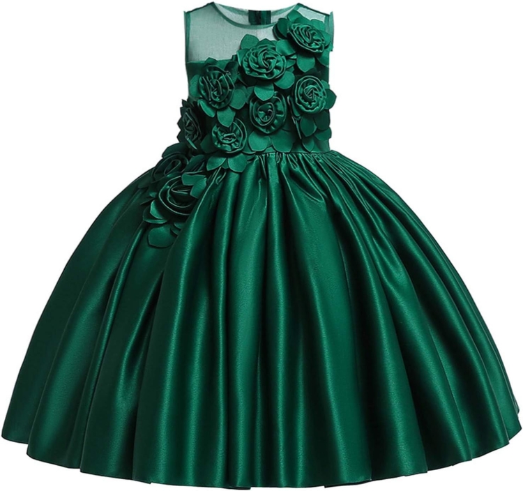 Зеленое нарядное платье для девочки