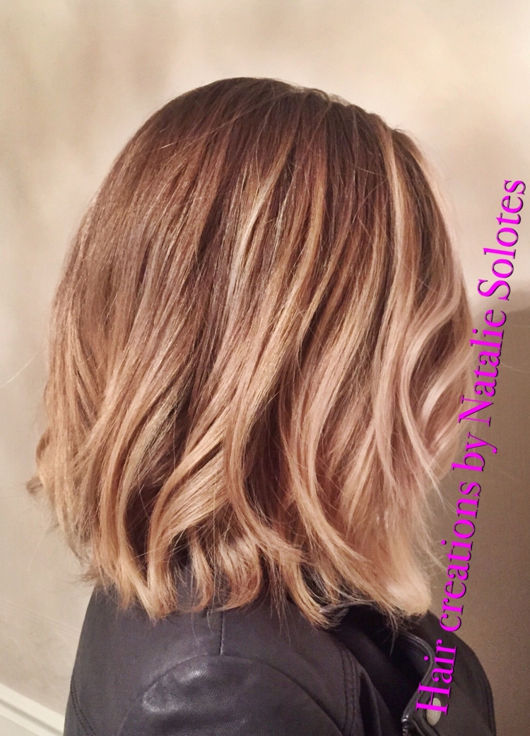 Карамельный балаяж на каре