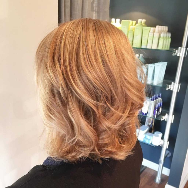 Балаяж рыжий блонд каре