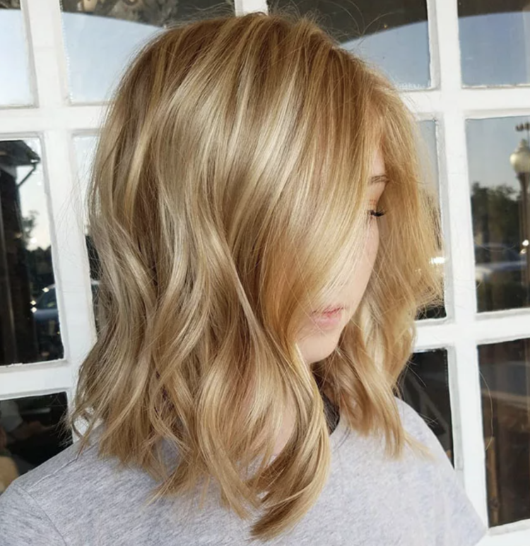 Медовый блонд балаяж каре