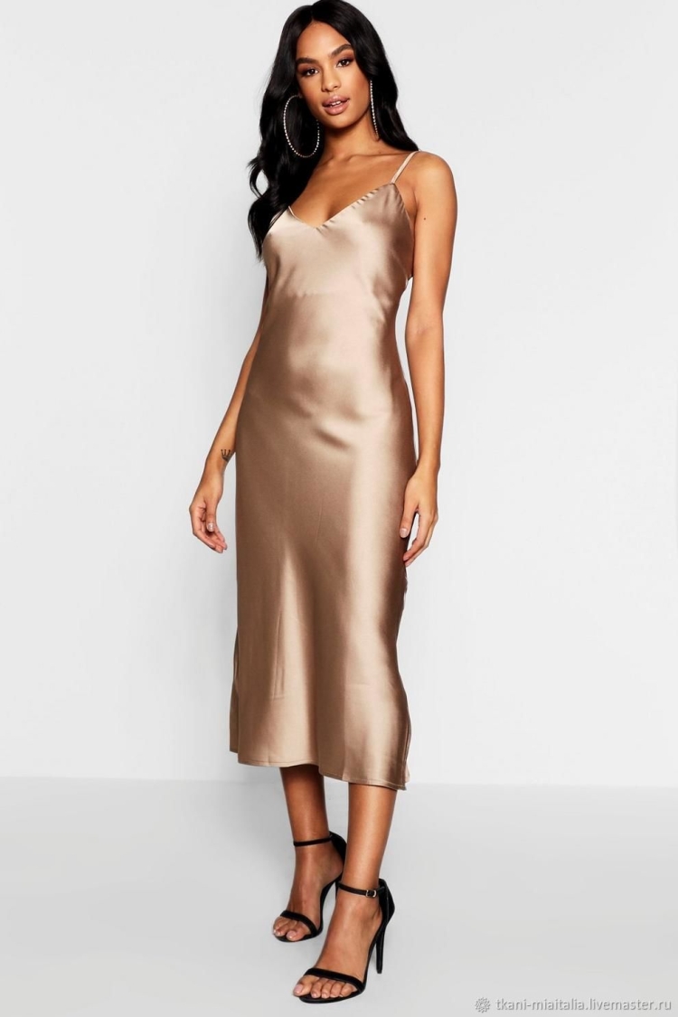 Boohoo платье миди бежевое