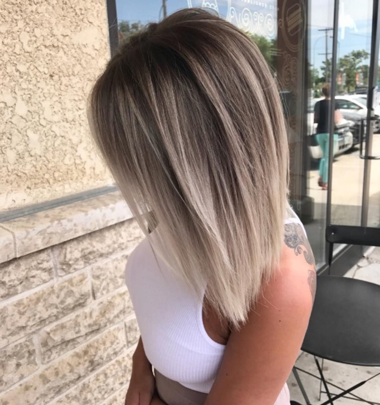 Удлиненное каре балаяж русый