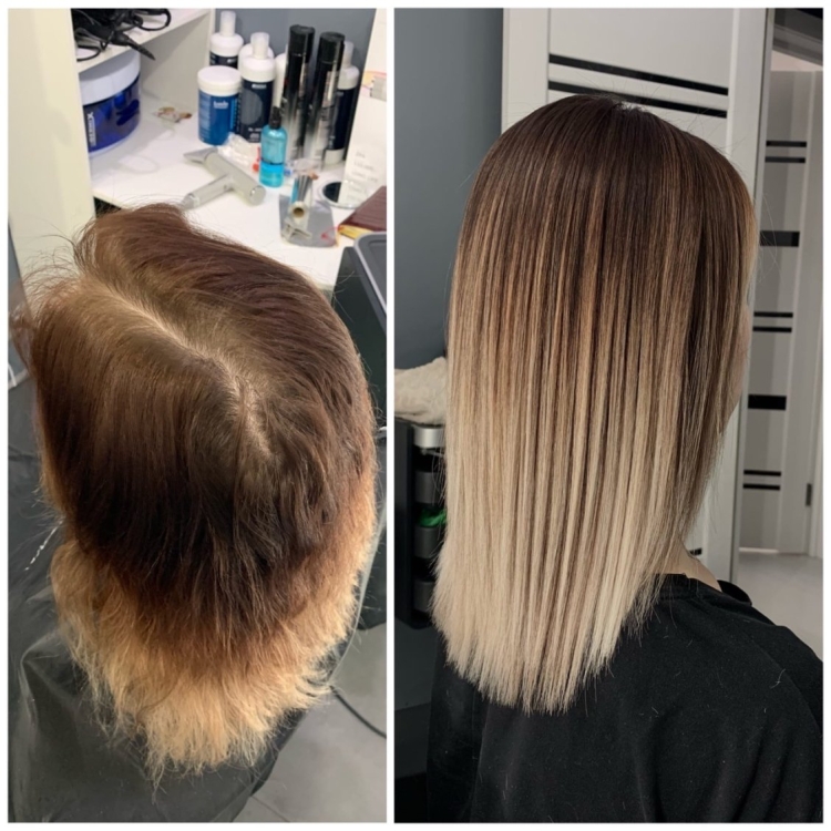 Айр-тач на причёске Каскад