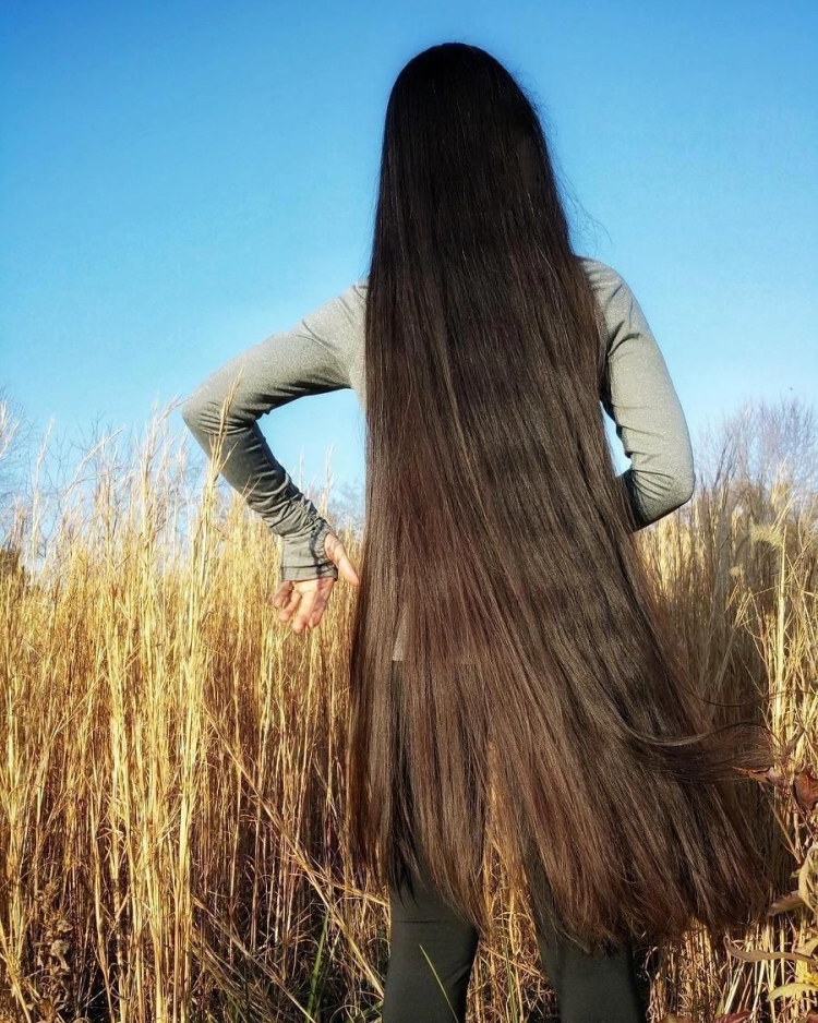 Длинные темные волосы