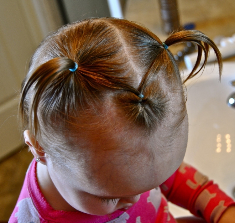Хвостики на короткие волосы ребенку