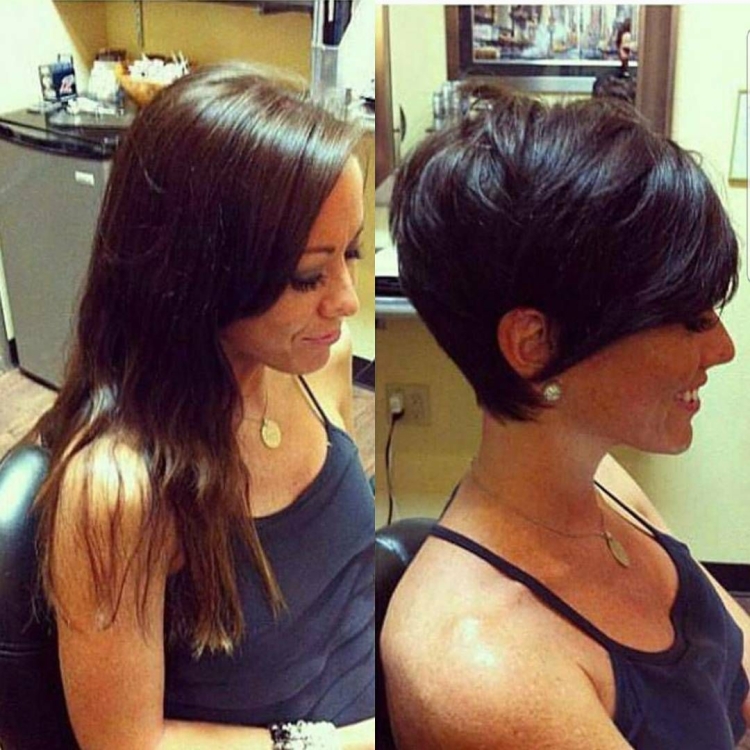 Короткие женские стрижки до и после