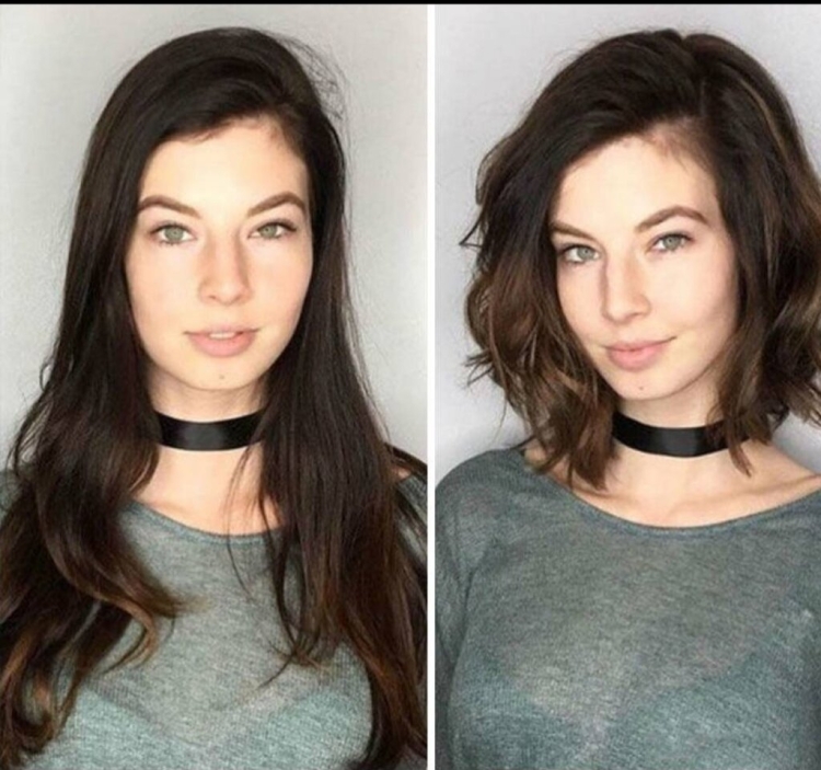 До и после стрижки длинных волос