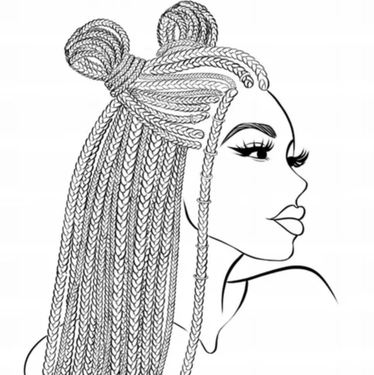 Афрокосы эскиз