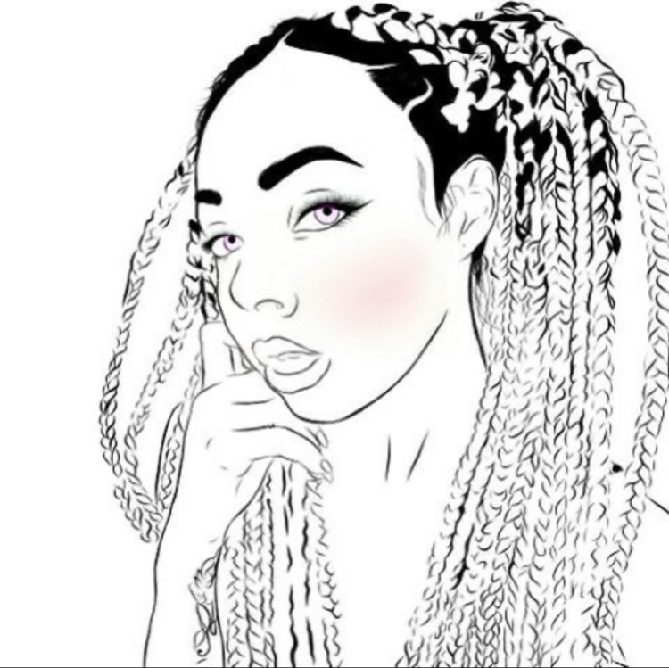 Африканские косички для девочек рисунок