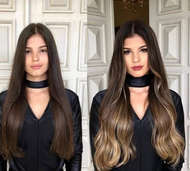 Контуринг на длинные волосы