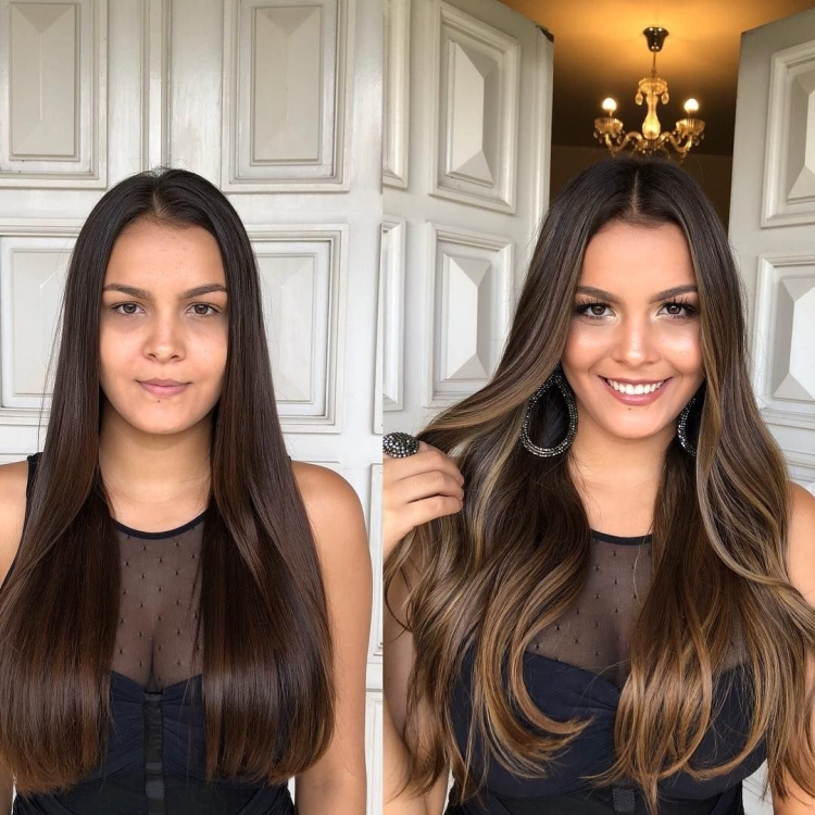 Контуринг волос на темные волосы