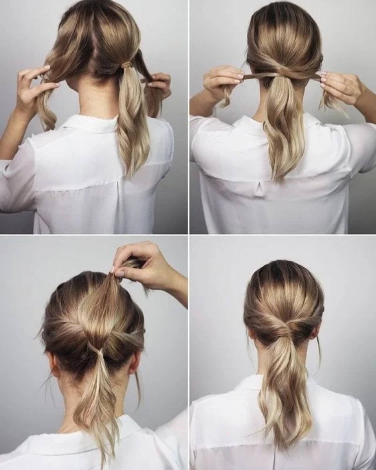 Простые прически натсредние волосы