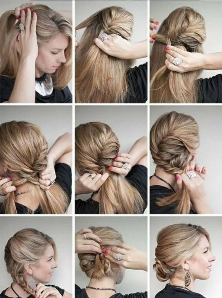 Несложные прически на средние волосы