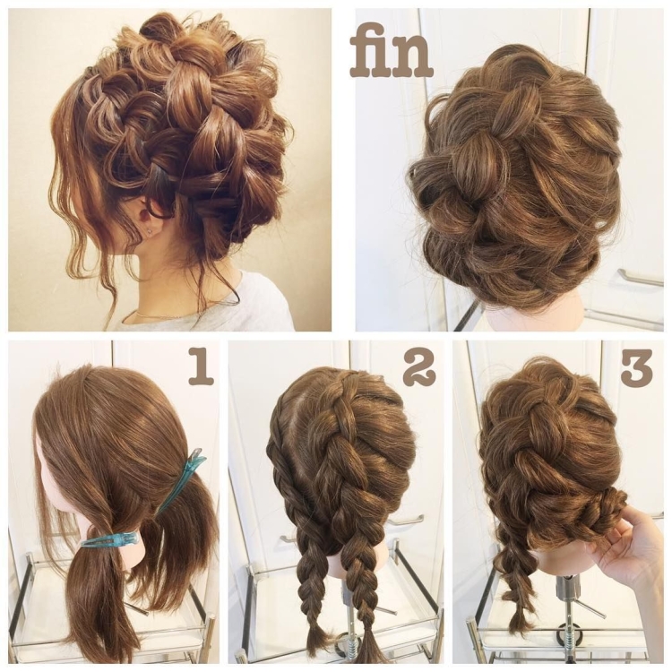 Поэтапные прически на средние волосы