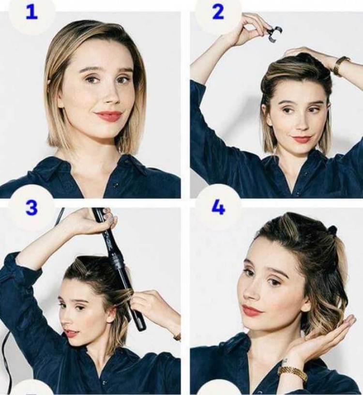 Укладка волос на короткие волосы в домашних