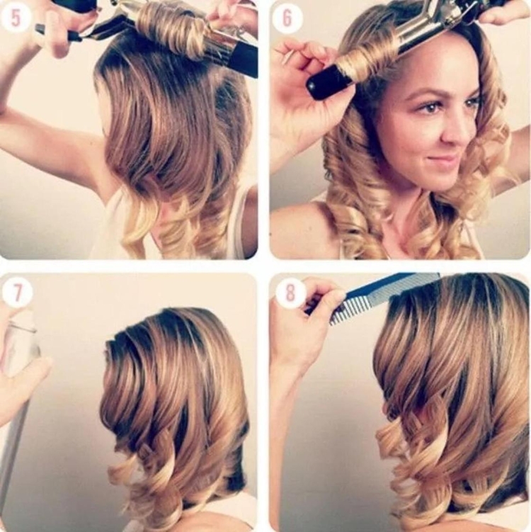 Прически с плойкой на короткие волосы