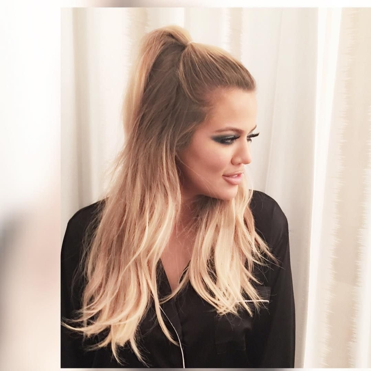 Хлои Кардашян высокий хвост