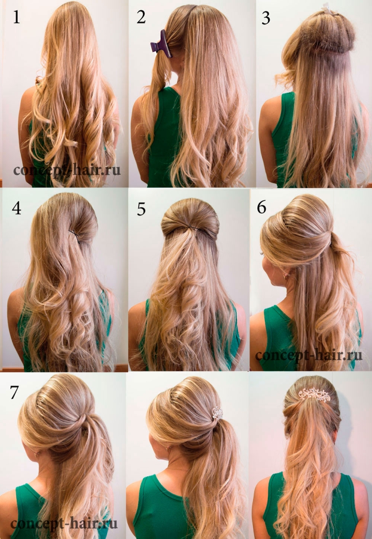 Пошаговые прически на длинные волосы