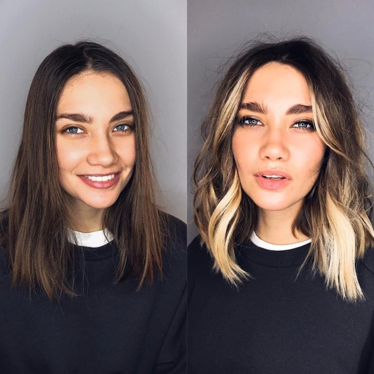 Контуринг волос на темные волосы каре