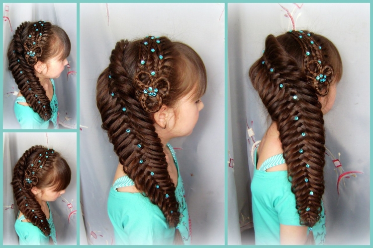 Косы с лентами на выпускной в сад