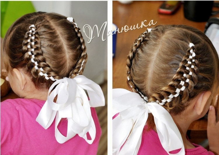 Утренник прическа с лентами