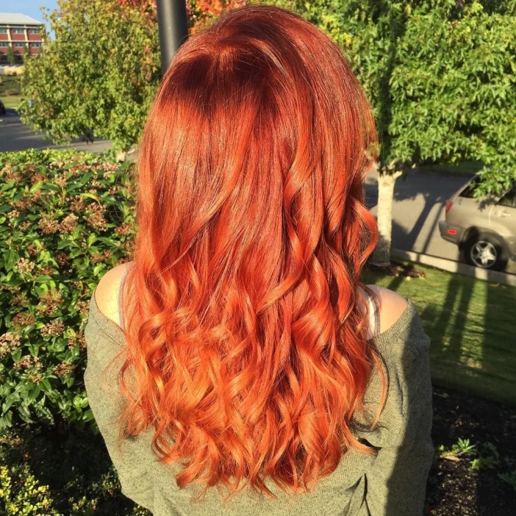 Огненно медный цвет волос