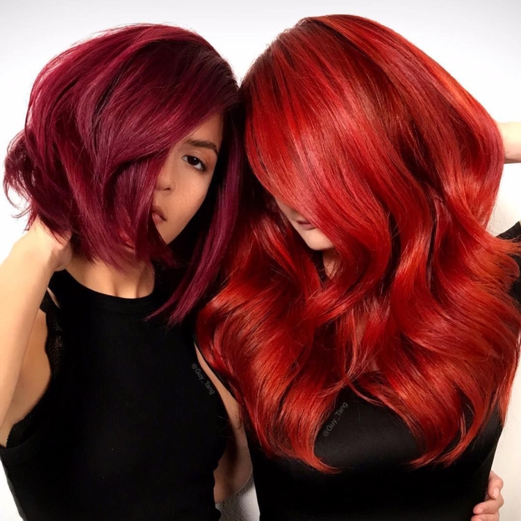 Модный красный цвет волос
