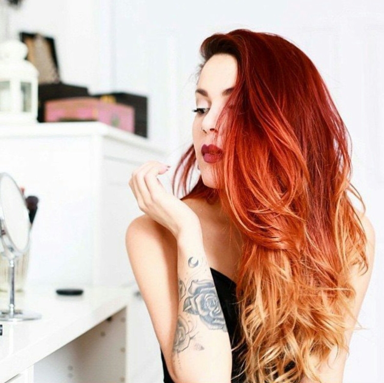 Омбре на рыжие волосы