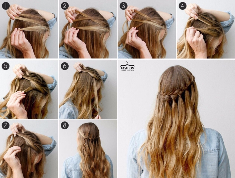 Несложные прически на средние волосы с распущенными волосами