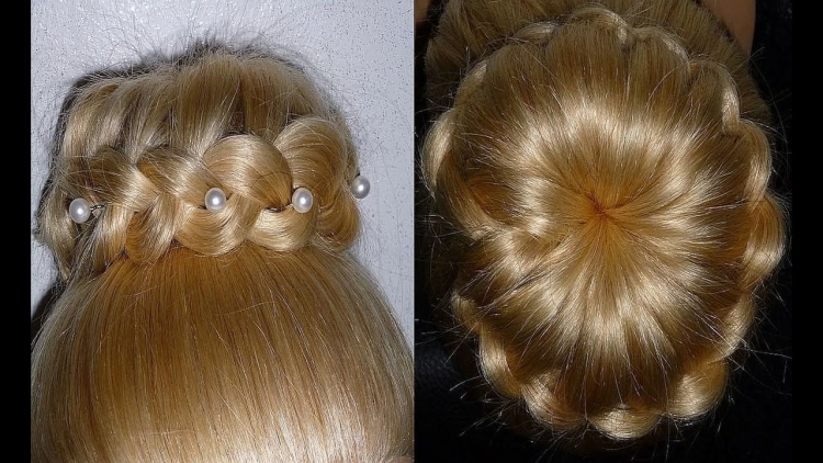 Причёски с бубликом на длинные волосы для девочек