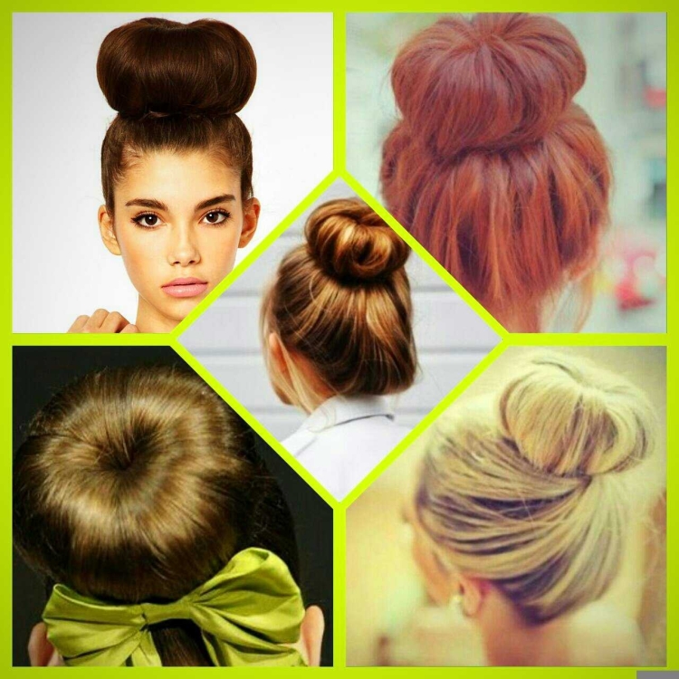 Прическа пучок с бубликом