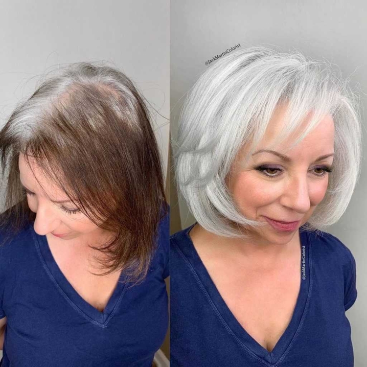 Тонирование седых волос