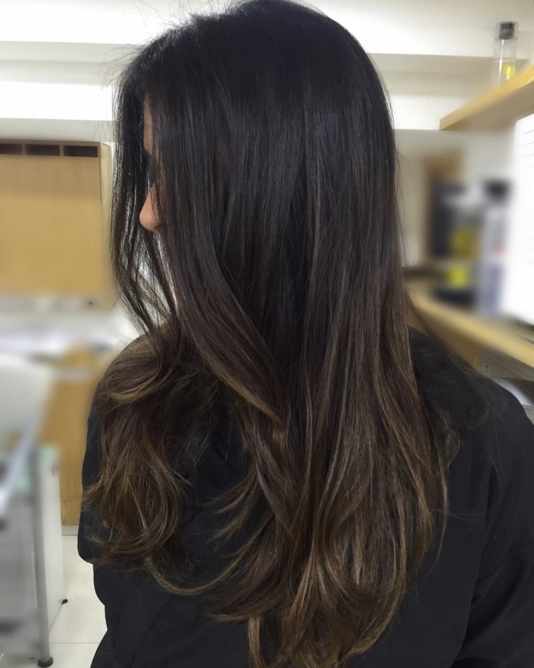 Балаяж шоколад прямые волосы