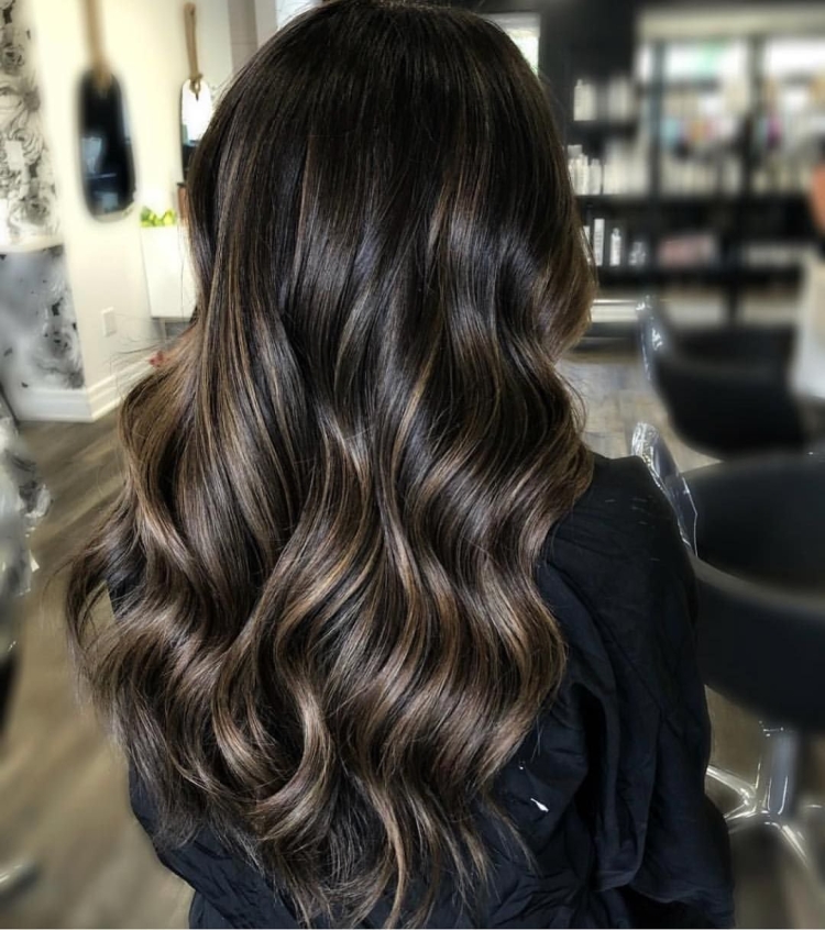 Балаяж окрашивание волос для брюнеток