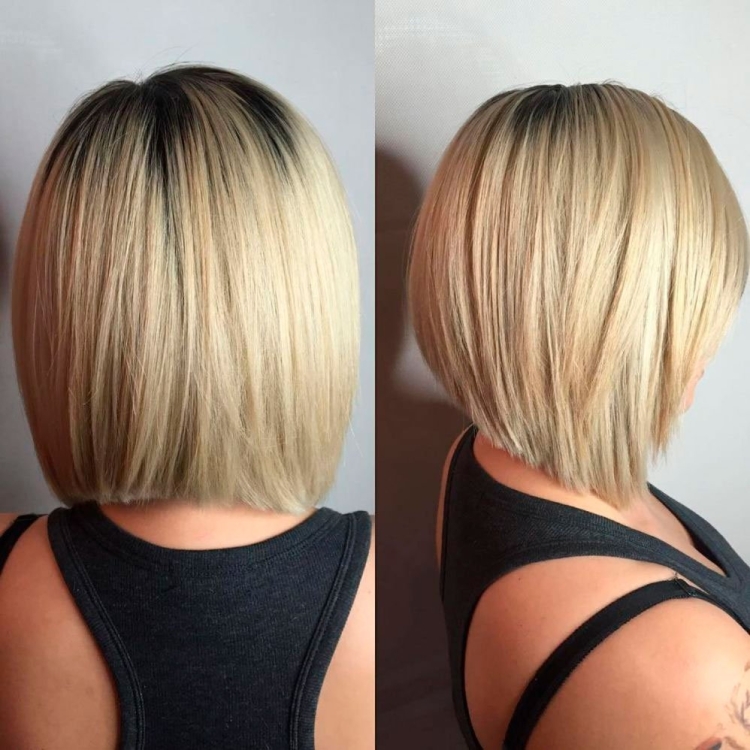 Градуированный Боб на средние волосы с удлинением