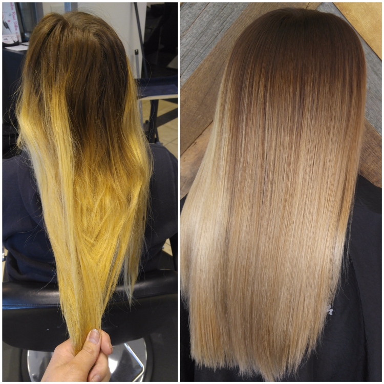 Осветление из рыжего в блонд