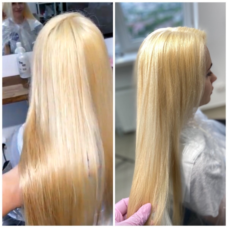 Осветленные волосы желтые