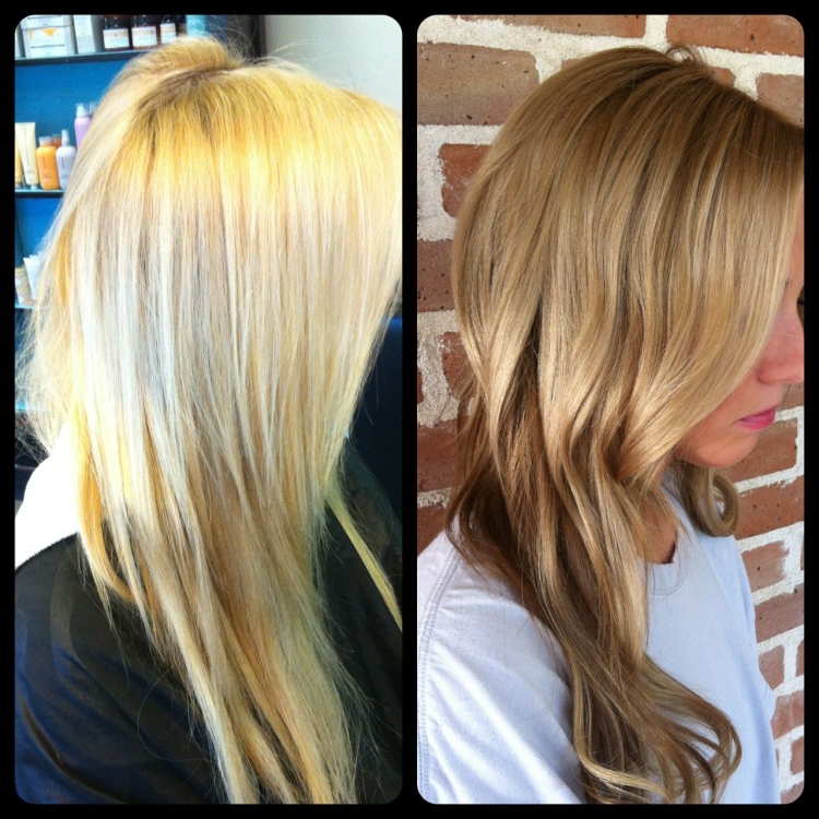 Окрашивание волос в светлые тона с желтизной