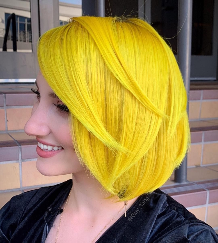 Черно желтые волосы