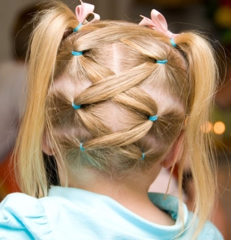 Прическа с маленькими резиночками для девочки