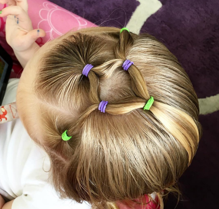 Детские прически с одной резинкой
