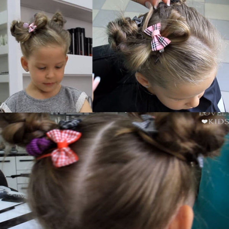 Причёски для девочек с бантами в садик