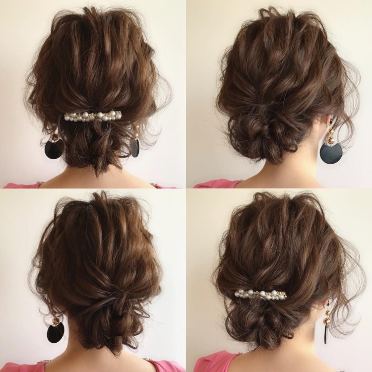 Пучок на короткие кудрявые волосы