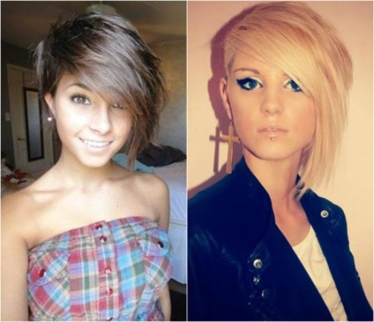 Прически с одной стороны короче с другой