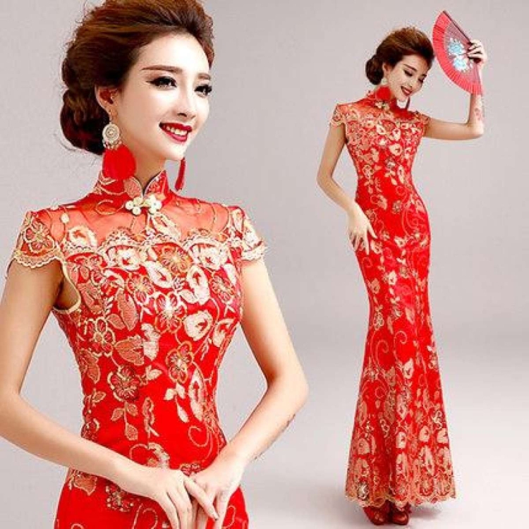 Ципао женское красное